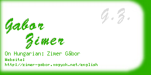 gabor zimer business card